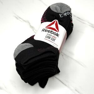 Reebok Ladies 8 Pk Low Cut Black Performance Training Socks Shoe Size 4 -10 New!